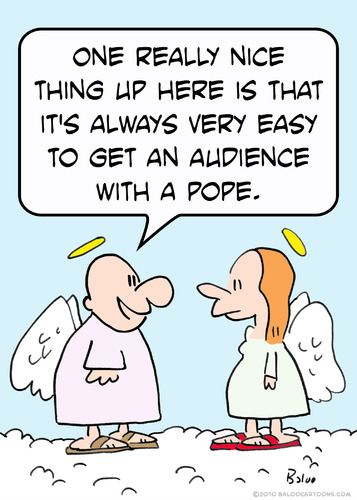Cartoon: audience pope angels heaven (medium) by rmay tagged audience,pope,angels,heaven