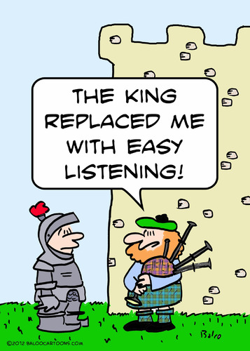 Cartoon: bagpipe king easy listening (medium) by rmay tagged bagpipe,king,easy,listening