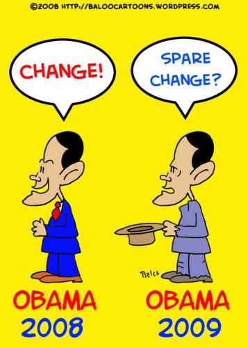 Cartoon: BARACK OBAMA SPARE CHANGE (medium) by rmay tagged barack,obama,spare,change