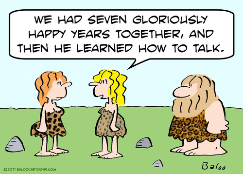 Cartoon: caveman happy learned talk (medium) by rmay tagged caveman,happy,learned,talk