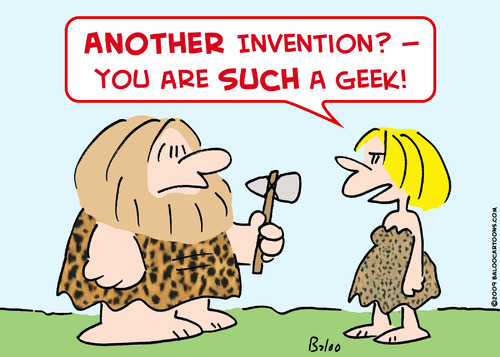 Cartoon: caveman invention geek (medium) by rmay tagged caveman,invention,geek