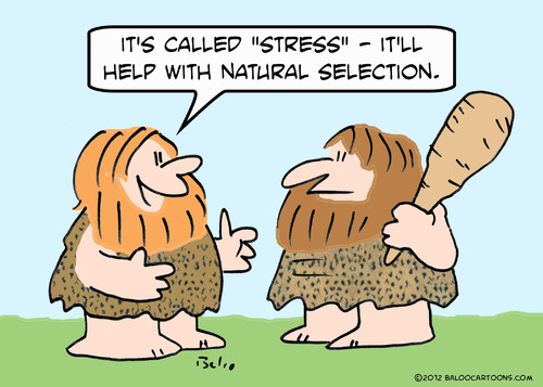 Cartoon: caveman natural selection stress (medium) by rmay tagged caveman,natural,selection,stress