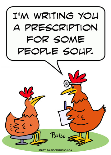 Cartoon: chicken doctor people soup (medium) by rmay tagged chicken,doctor,people,soup