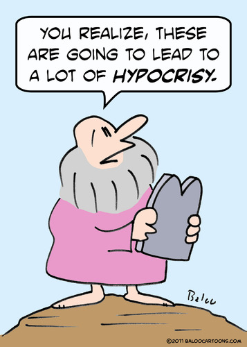 Cartoon: commandments moses hypocricy (medium) by rmay tagged commandments,moses,hypocricy