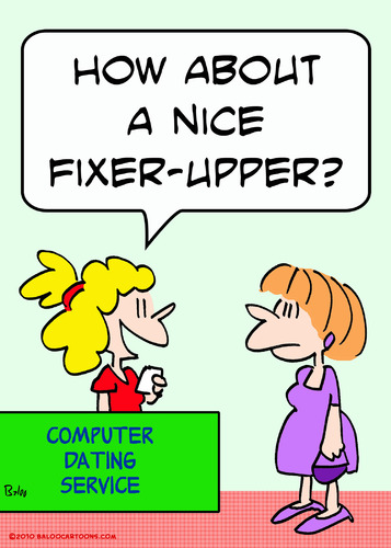 Cartoon: computer dating fixer upper (medium) by rmay tagged computer,dating,fixer,upper