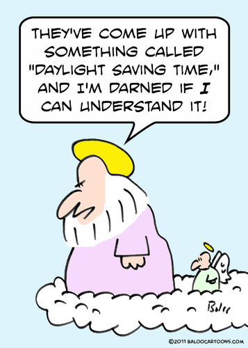 Cartoon: daylight saving time god angel (medium) by rmay tagged daylight,saving,time,god,angel