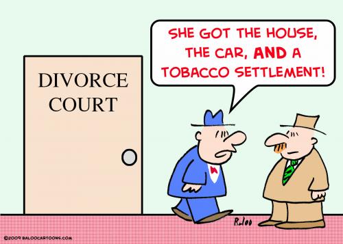 Cartoon: divorce house car tobacco (medium) by rmay tagged divorce,house,car,tobacco