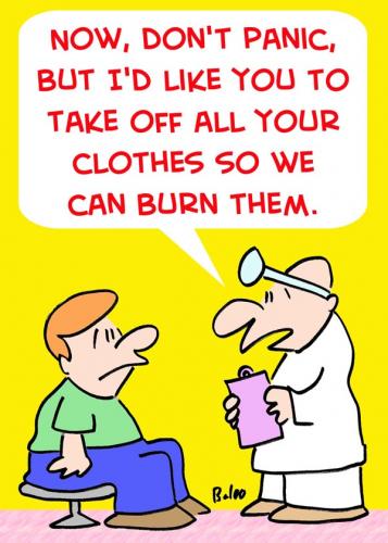 Cartoon: DOCTOR BURN CLOTHES PANIC (medium) by rmay tagged doctor,burn,clothes,panic