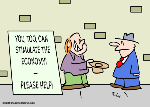 Cartoon: economy stimulate panhandler (medium) by rmay tagged economy,stimulate,panhandler