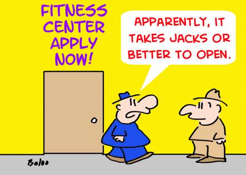 Cartoon: FITNESS CENTER JACKS OR BETTER (medium) by rmay tagged fitness,center,jacks,or,better