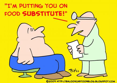 Cartoon: food subsitute doctor patient (medium) by rmay tagged food,subsitute,doctor,patient