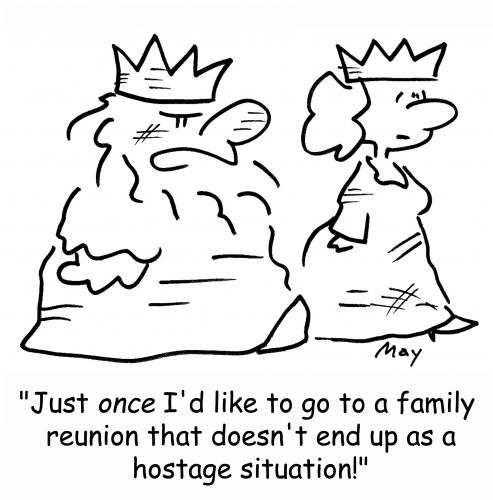 Cartoon: Hostage Situation (medium) by rmay tagged hostage,situation,king,queen