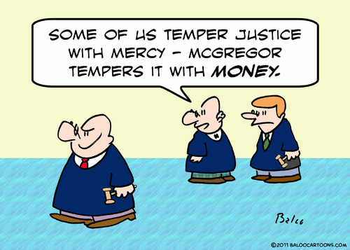 Cartoon: judge justice mercy money temper (medium) by rmay tagged judge,justice,mercy,money,temper