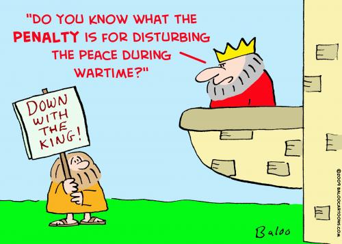 Cartoon: king disturbing peace (medium) by rmay tagged king,disturbing,peace