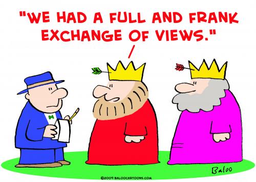Cartoon: king exchange of views (medium) by rmay tagged king,exchange,of,views