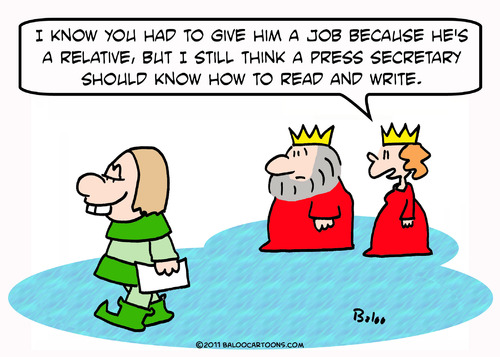 Cartoon: king queen press secretary read (medium) by rmay tagged king,queen,press,secretary,read