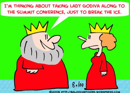 Cartoon: LADY GODIVA BREAK THE ICE (medium) by rmay tagged lady,godiva,break,the,ice