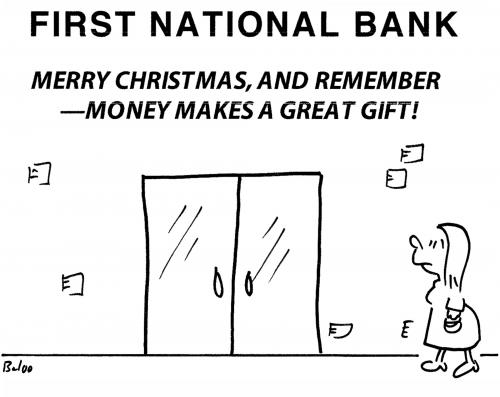 Cartoon: Money makes a great gift (medium) by rmay tagged money,makes,great,gift,bank