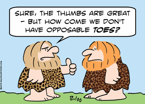 Cartoon: opposable toes caveman (medium) by rmay tagged opposable,toes,caveman