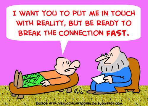 Cartoon: PSYCHIATRIST TOUCH REALITY (medium) by rmay tagged psychiatrist,touch,reality