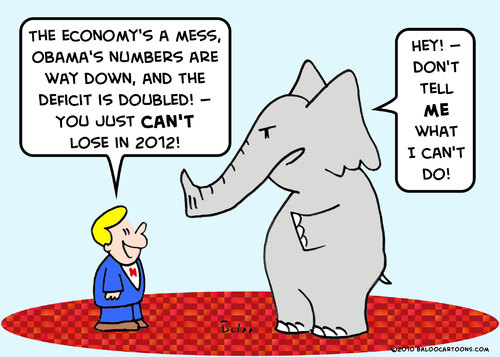 Cartoon: republican obama elephant (medium) by rmay tagged republican,obama,elephant