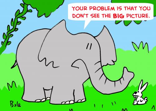 Cartoon: SEE THE BIG PICTURE ELEPHANT (medium) by rmay tagged see,the,big,picture,elephant,rabbit
