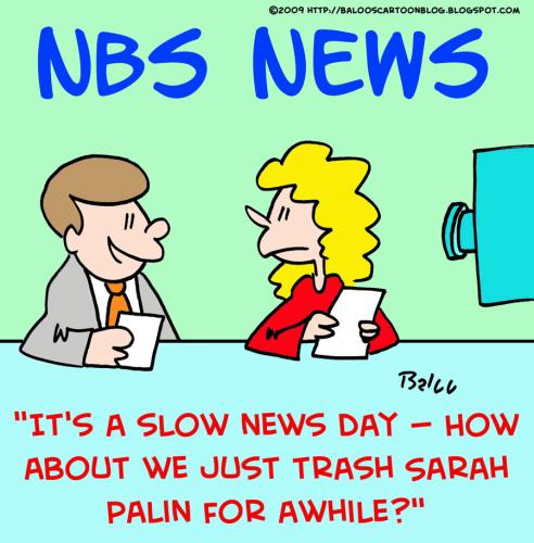 Cartoon: trash sarah palin news (medium) by rmay tagged trash,sarah,palin,news