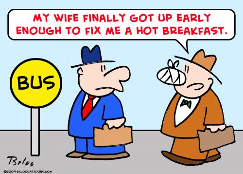 Cartoon: wife fix hot breakfast (medium) by rmay tagged wife,fix,hot,breakfast