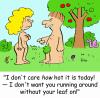 Cartoon: Adam and Eve and the leaf (small) by rmay tagged adam and eve and the leaf