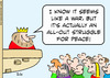 Cartoon: All Out struggle for Peace (small) by rmay tagged king,war,seems,all,out,struggle,peace