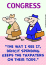 Cartoon: congress taxpayers toes (small) by rmay tagged congress,taxpayers,toes