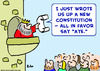 Cartoon: constititution new king aye (small) by rmay tagged constititution,new,king,aye