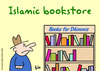 Cartoon: dhimmis book store muslim (small) by rmay tagged dhimmis,book,store,muslim