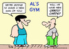 Cartoon: gym new man credit cards (small) by rmay tagged gym,new,man,credit,cards