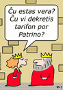 Cartoon: king tariff mother queen esperan (small) by rmay tagged king,tariff,mother,queen,esperanto