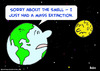Cartoon: mass extinction earth moon (small) by rmay tagged mass,extinction,earth,moon