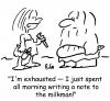 Cartoon: note to the milkman (small) by rmay tagged note to the milkman caveman cavewoman
