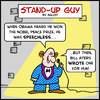 Cartoon: Obama bill ayers standup nobel (small) by rmay tagged obama bill ayers standup nobel