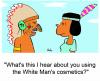 Cartoon: White man cosmetics (small) by rmay tagged indians war paint white man cosmetics